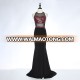 Hot Selling Sequined Backless Full Length  Mermaid Satin Summer Black Evening Dress