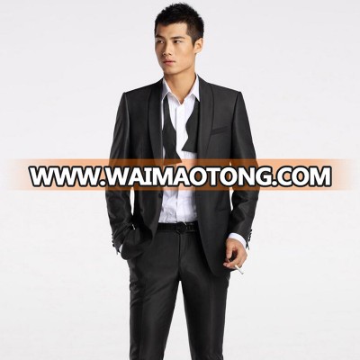 High Quality Slim Fit Black Shawl Lapel Formal Tuxedo Suit For Man