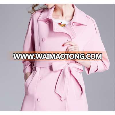 Women's Spring Autumn New Style Fashion Pink Windbreaker Outwear