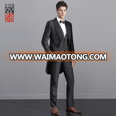 Men's Slim Fit Coat Pant Vest Tail Tuxedo Model Morning Tuxedo Suits