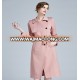 2017 Sprint Autumn New Style Women Clothing Pink Windbreaker Medium to Long Outwear