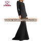 Custom black long sleeve party backless women maxi evening dress