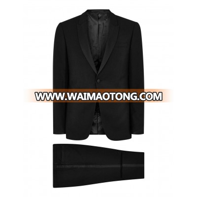 Men Tuxedo Suits with Satin Side Stripe Black Skinny